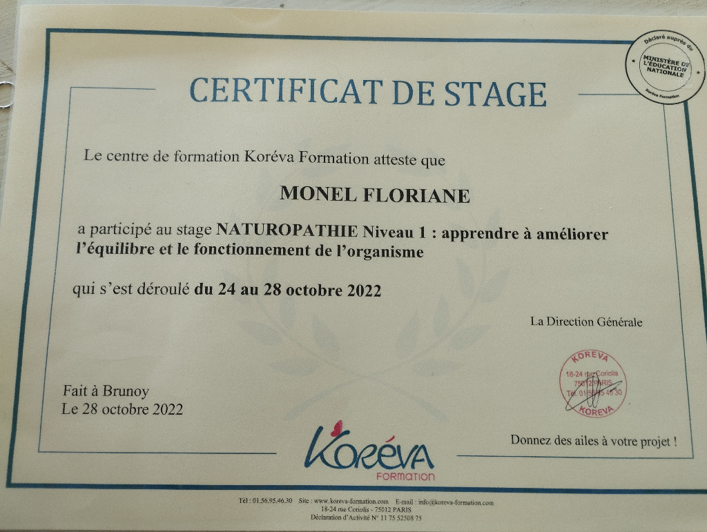 photo diplome Floriane MONEL