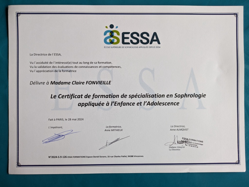 photo diplome Claire FONVIEILLE