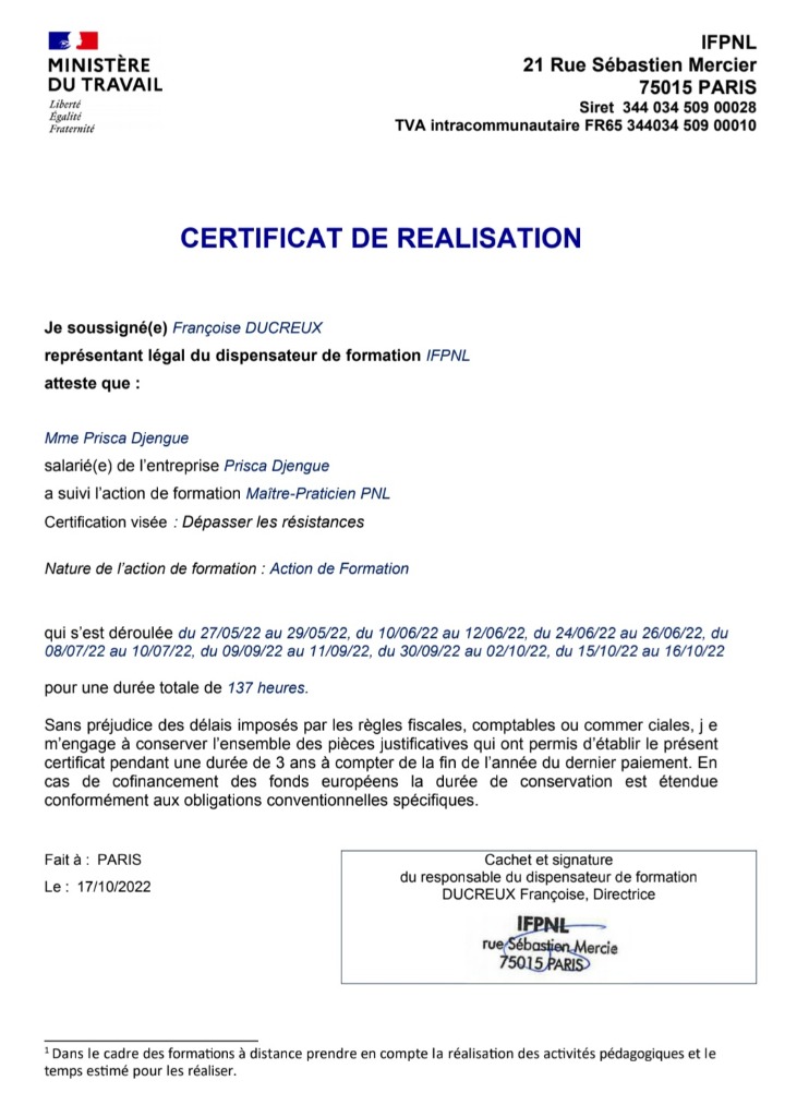 photo diplome Prisca DJENGUE