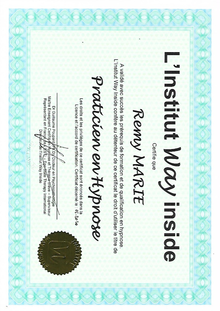 photo diplome Rémy MARIE