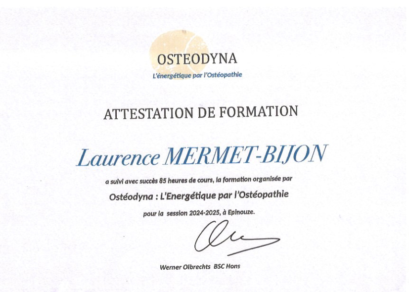 photo diplome Laurence Mermet-Bijon