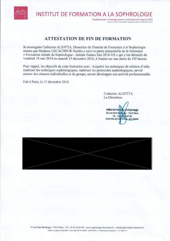 photo diplome Natalia LECACHEUR