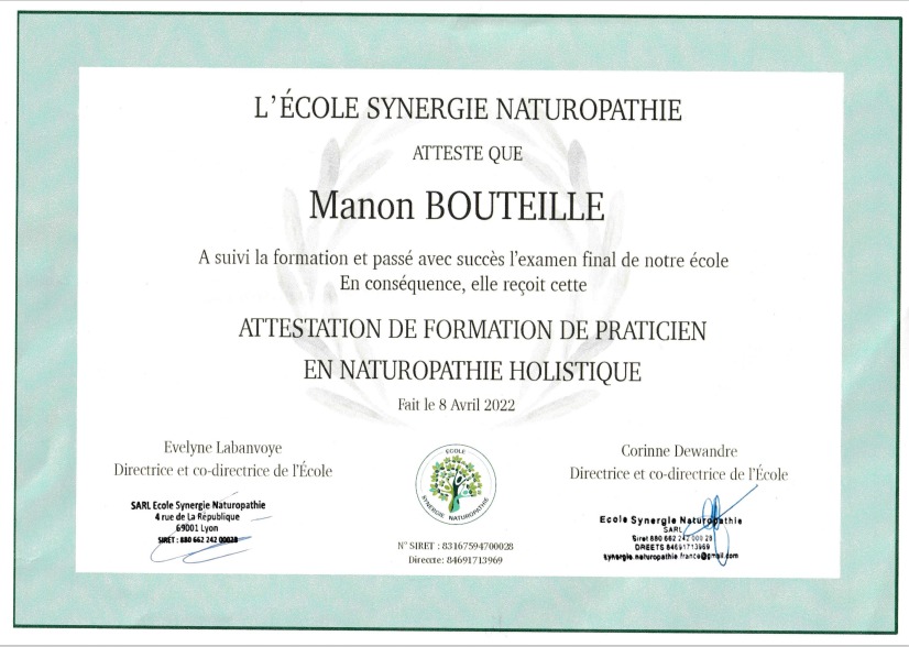 photo diplome Manon BOUTEILLE