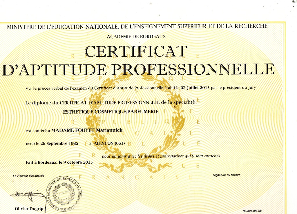 photo diplome Mariannick Fouyet