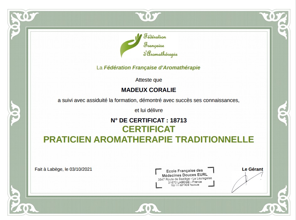 photo diplome Coralie Madeux