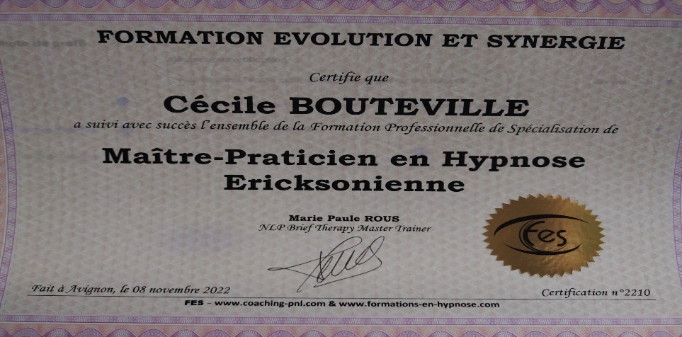 photo diplome Cécile BOUTEVILLE