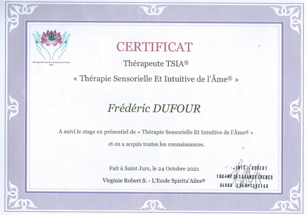 photo diplome Frédéric DUFOUR