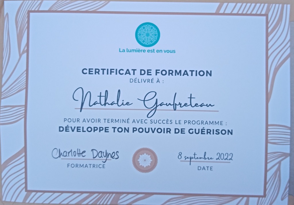 photo diplome Nathalie Gaufreteau