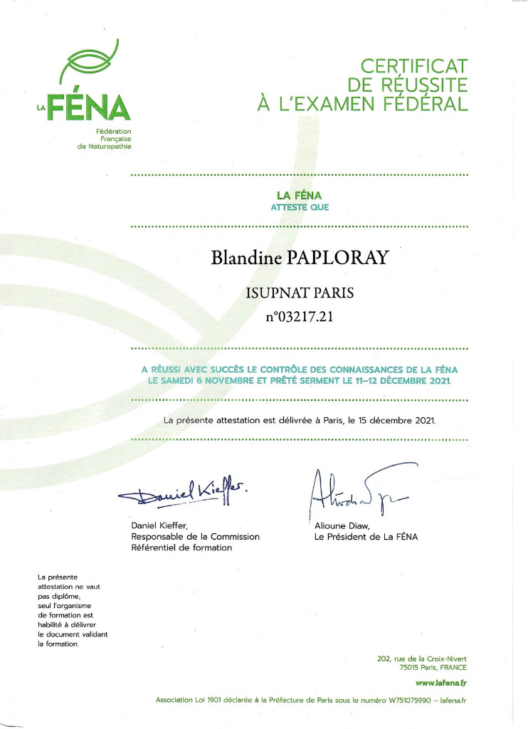 photo diplome Paploray Blandine