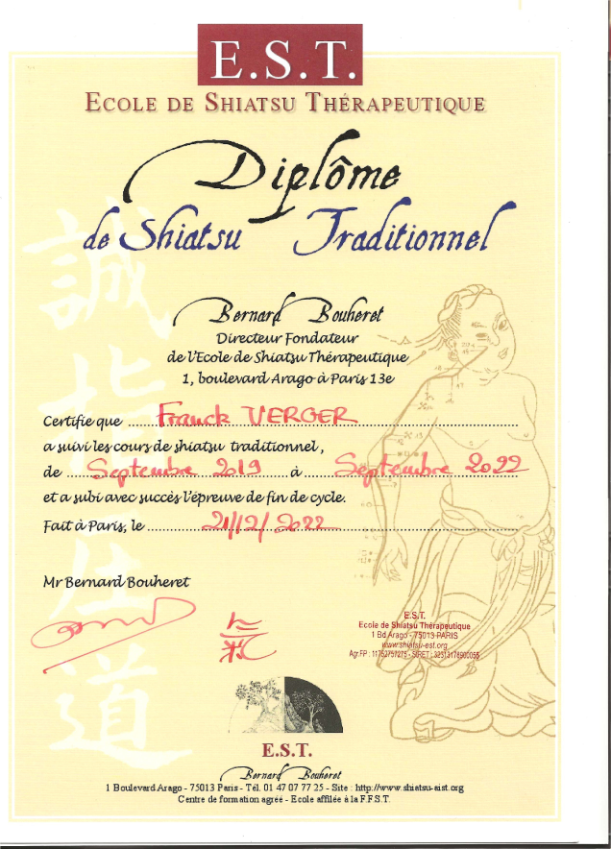 photo diplome Franck  Énergie Tao