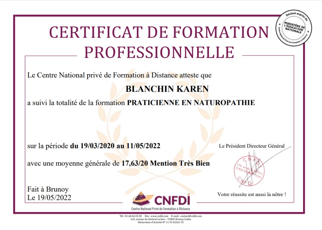 photo diplome Karen Blanchin