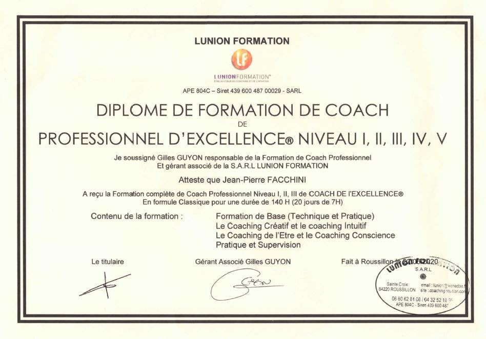 photo diplome Jean Pierre Facchini