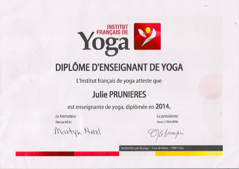 photo diplome ULIS BIEN ETRE - JULIE PRUNIERES