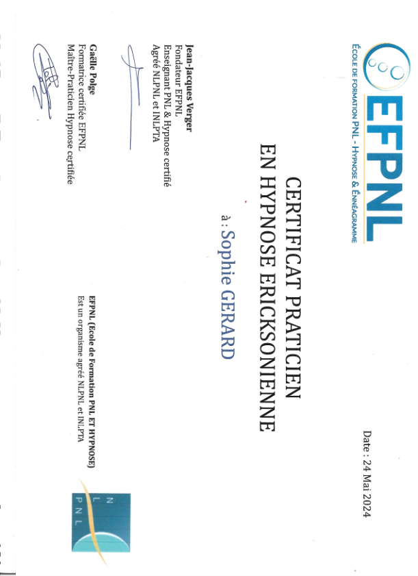 photo diplome Sophie GERARD