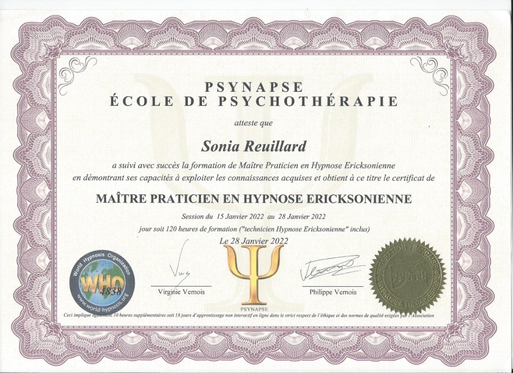 photo diplome Sonia Reuillard
