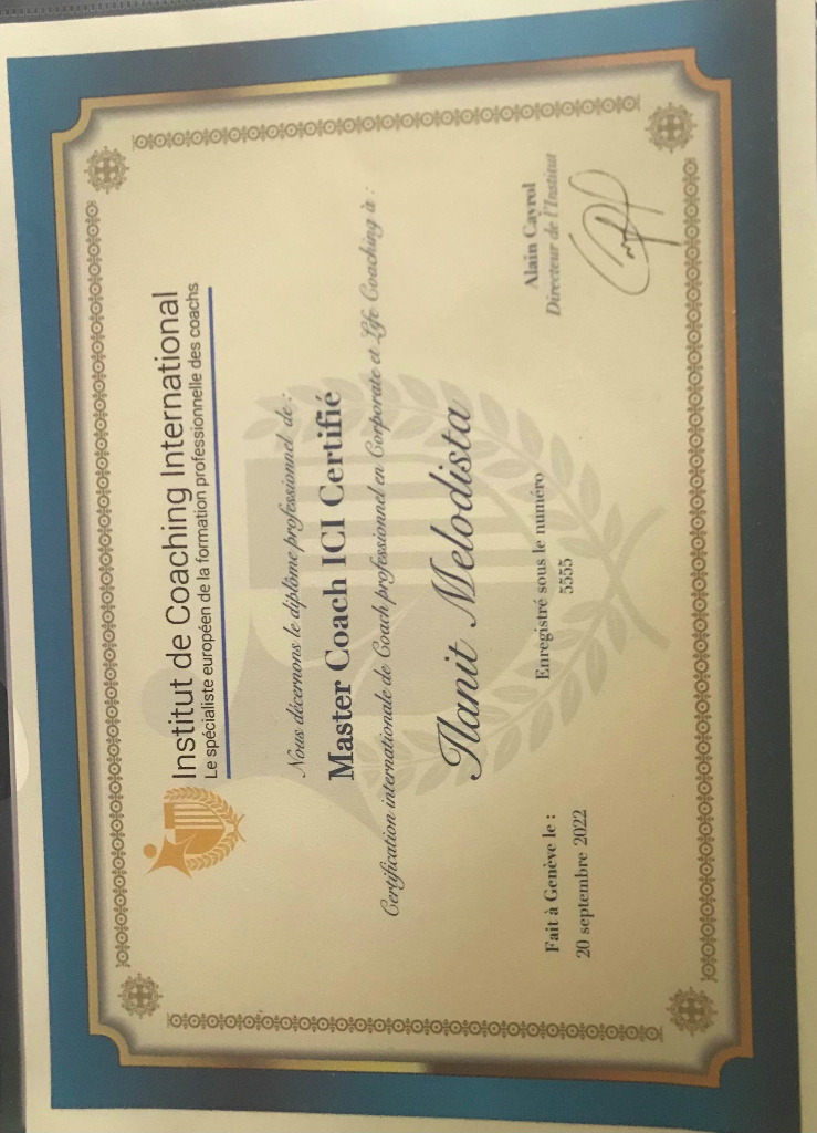 photo diplome Ilanit Melodista