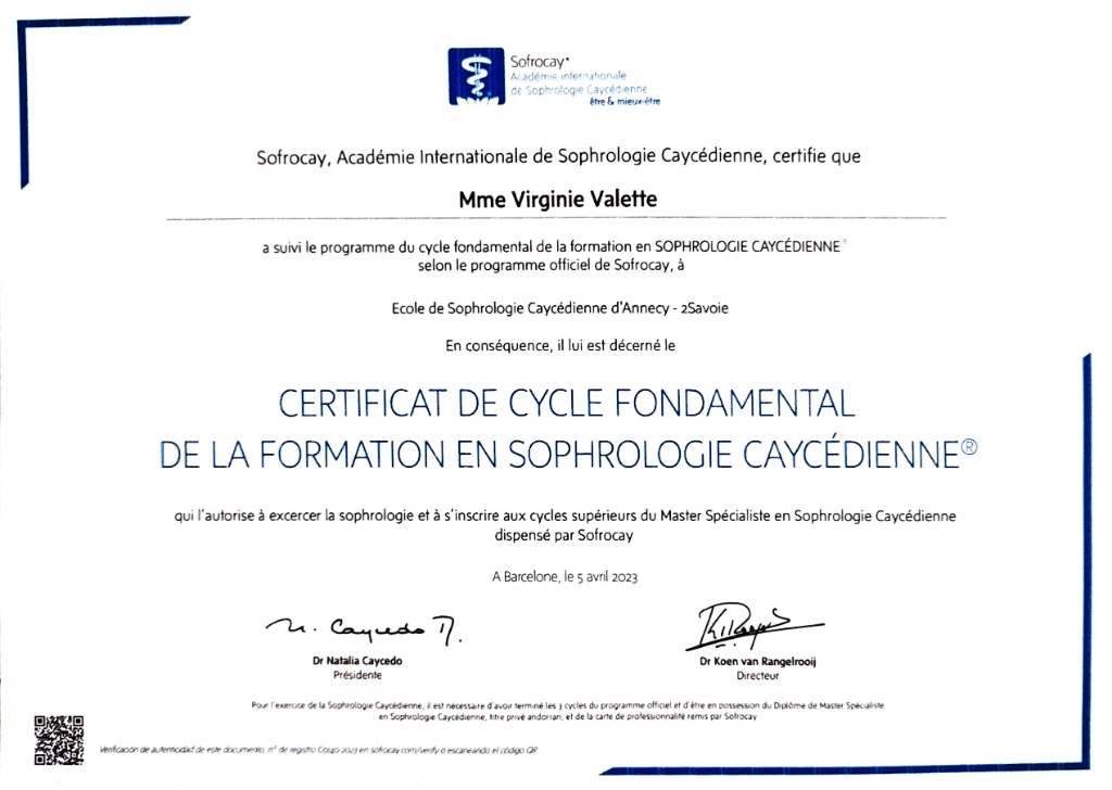 photo diplome Virginie VALETTE