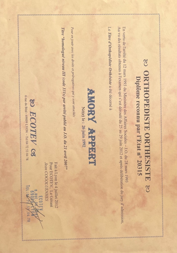 photo diplome Amory Appert