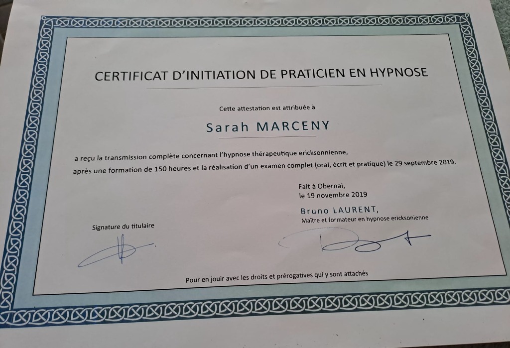 photo diplome SARAH MARCENY