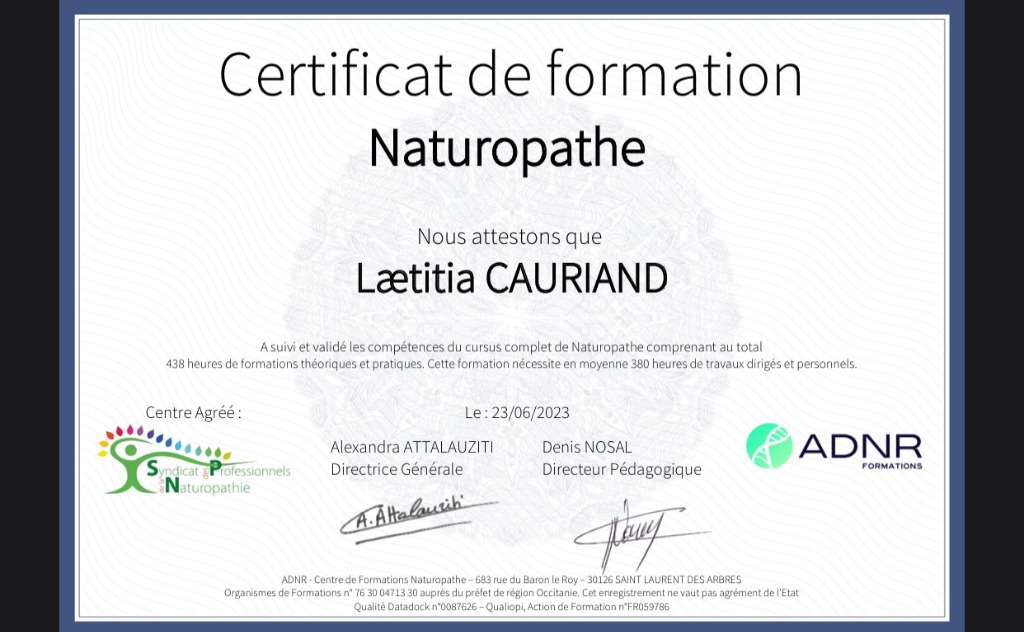photo diplome Laetitia Cauriand 