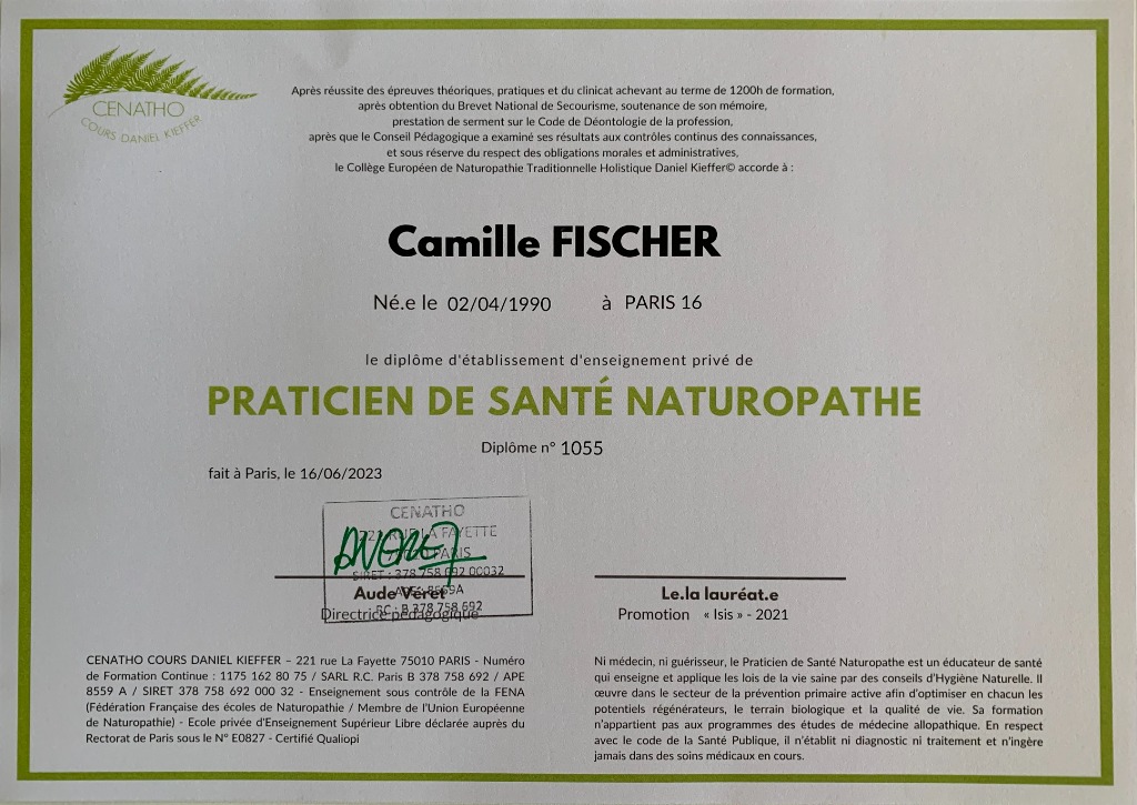 photo diplome Camille Fischer