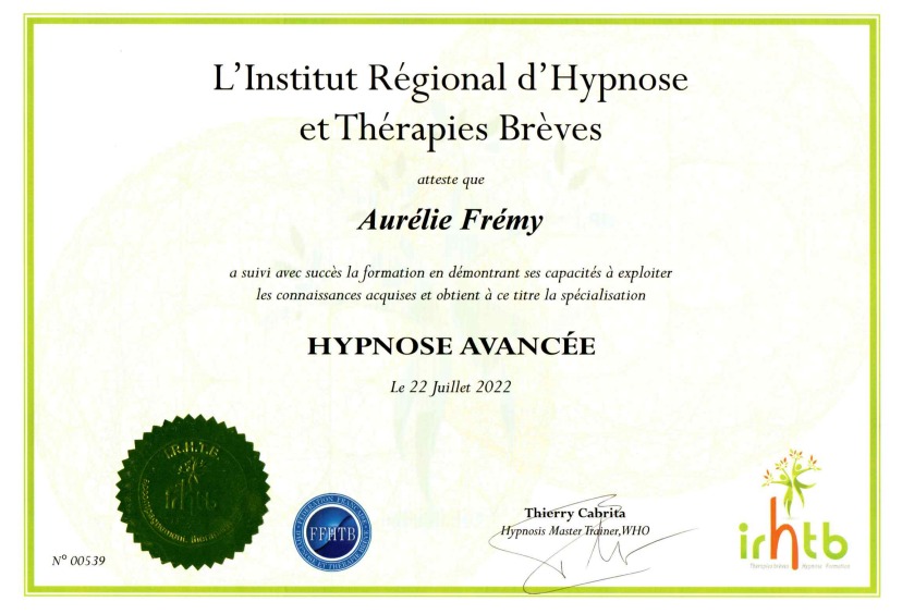 photo diplome Fremy Aurélie 
