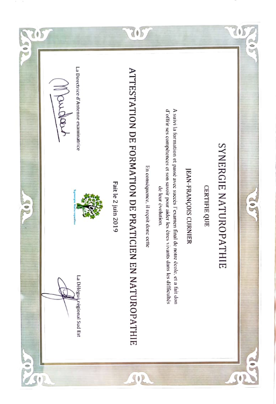 photo diplome Jean François CURNIER