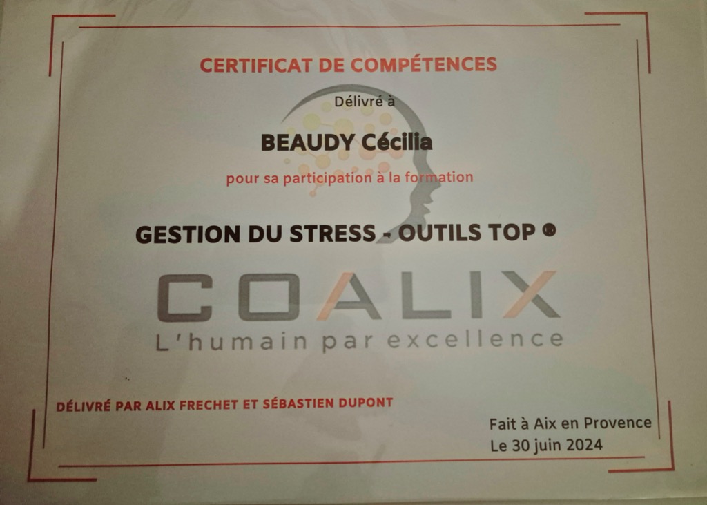 photo diplome Cécilia Beaudy