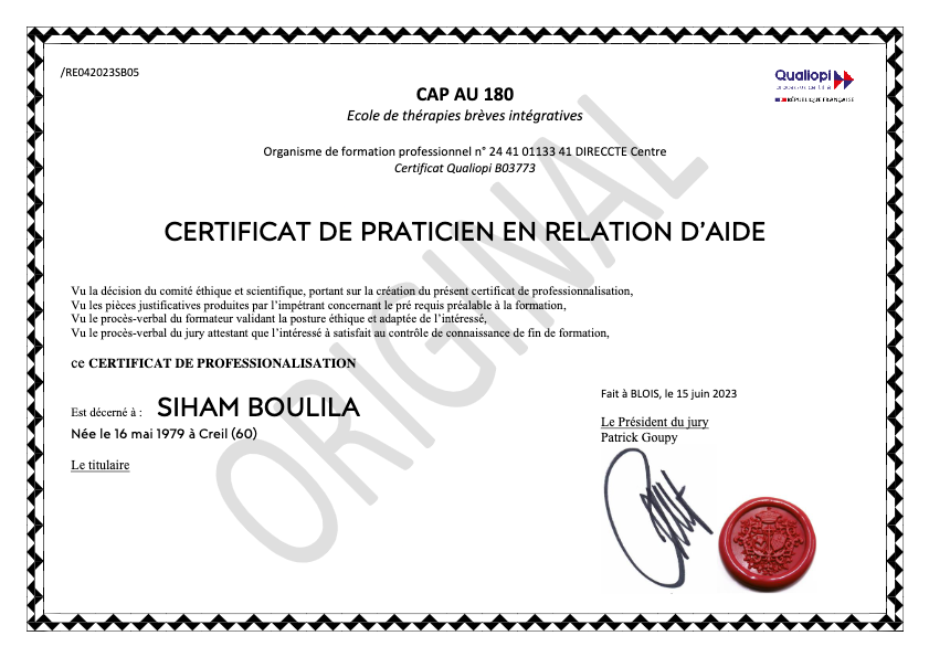 photo diplome Siham BOULILA 
