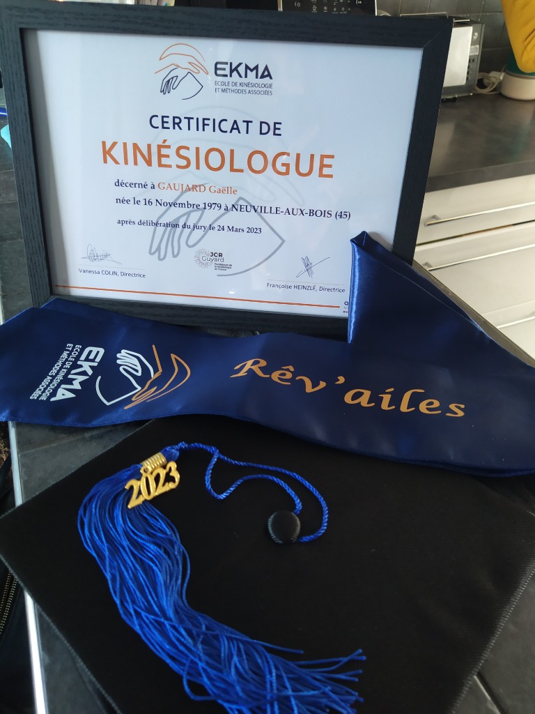 photo diplome Gaëlle Gaujard - Kinésiologue certifiée