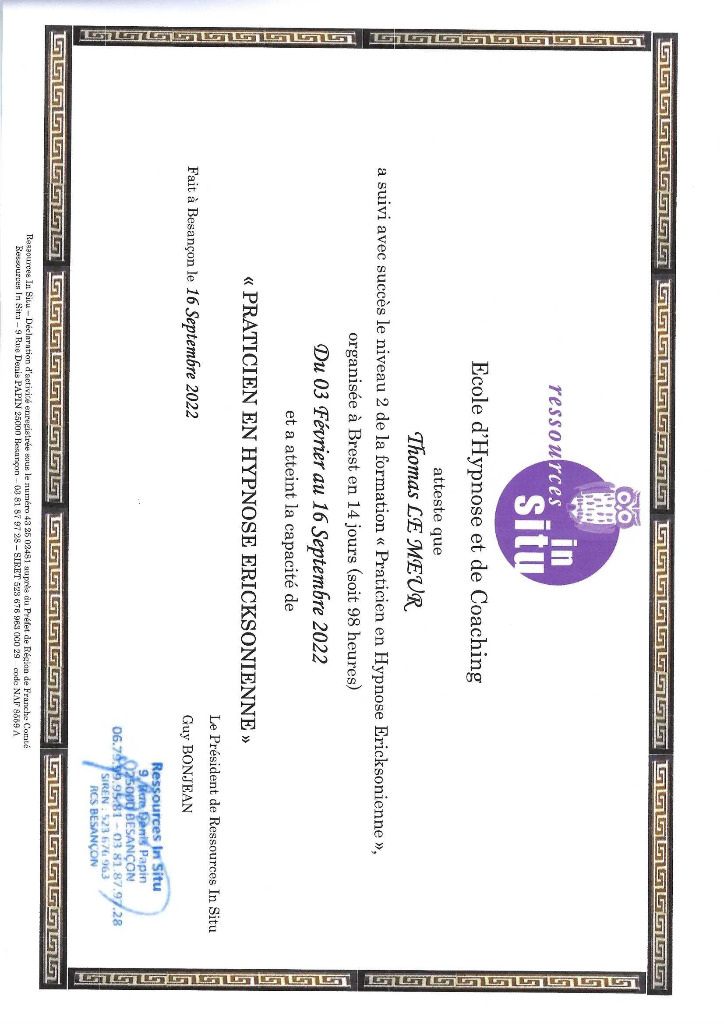 photo diplome Thomas Le Meur