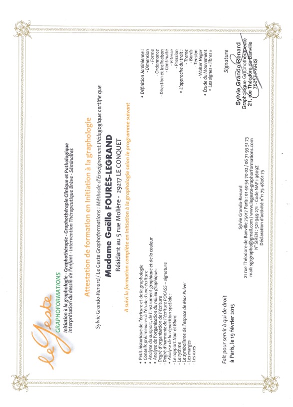 photo diplome Gaëlle Legrand 