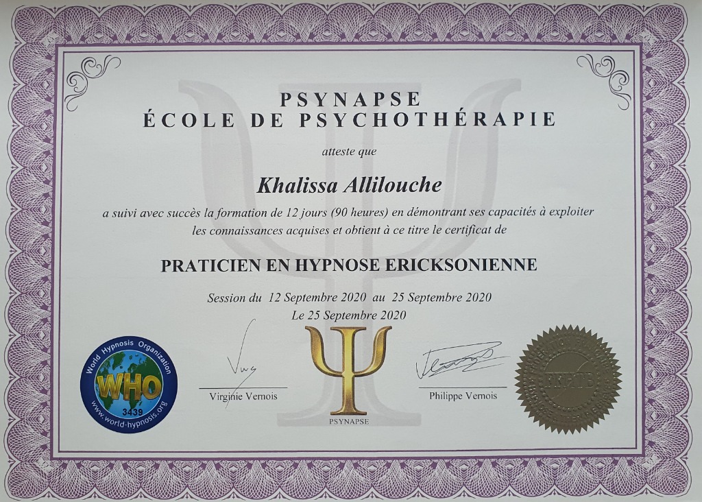 photo diplome Kalika Coaching 