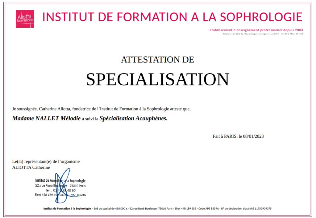 photo diplome Mélodie Nallet 