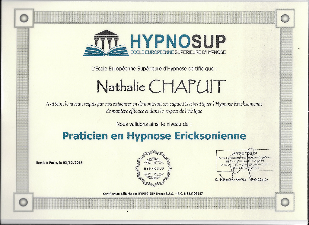 photo diplome NATHALIE CHAPUIT GUEZ