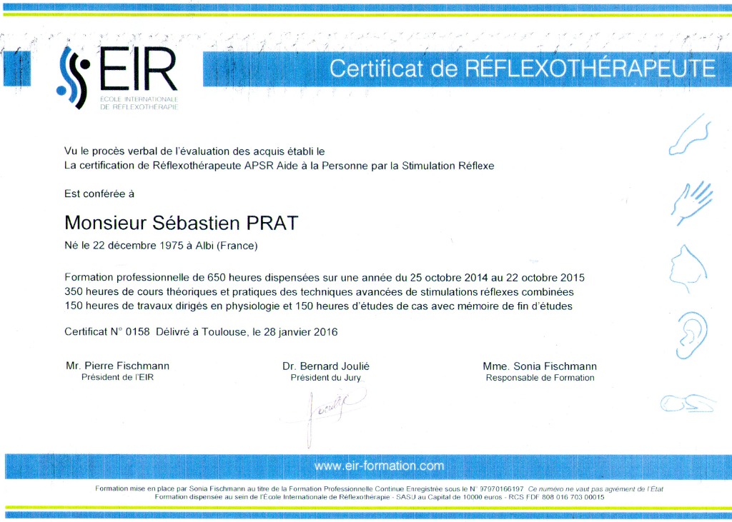 photo diplome Sébastien PRAT