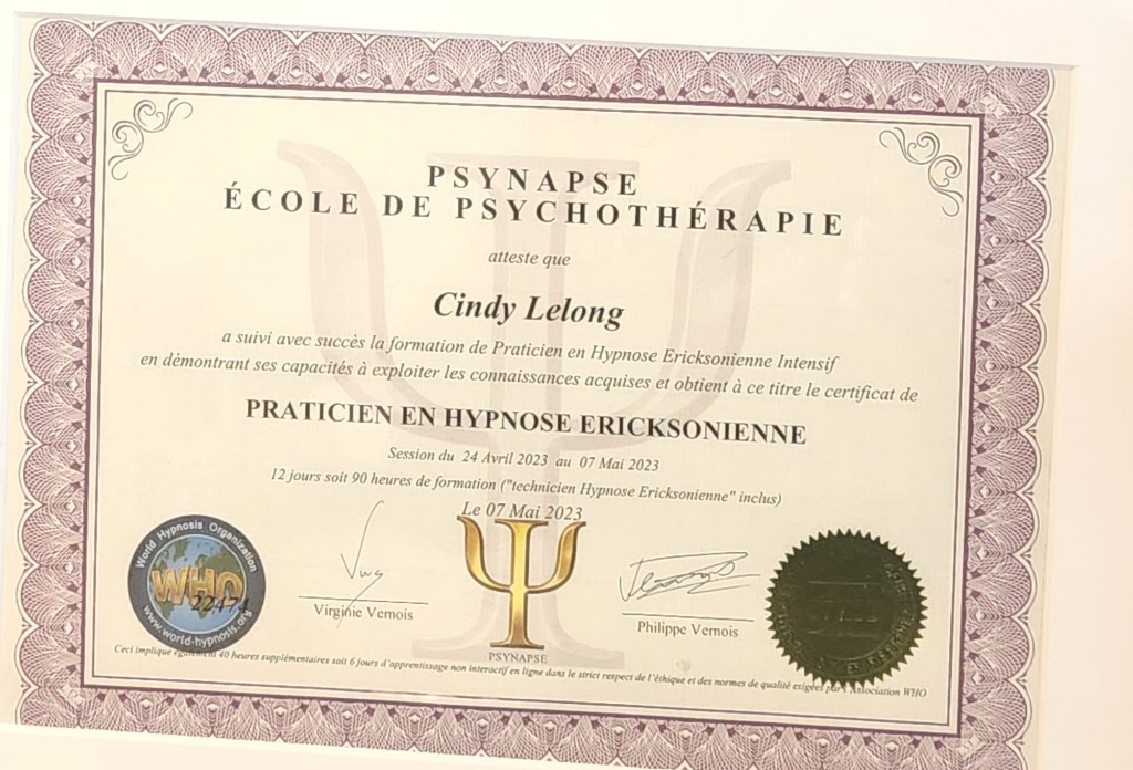 photo diplome Sophrologie by cindy