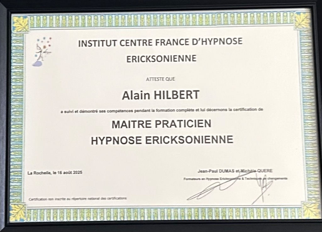 photo diplome Alain HILBERT 