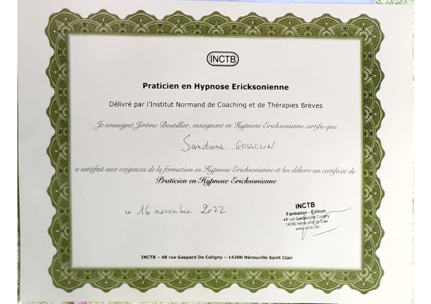 photo diplome Sandrine Gosselin 