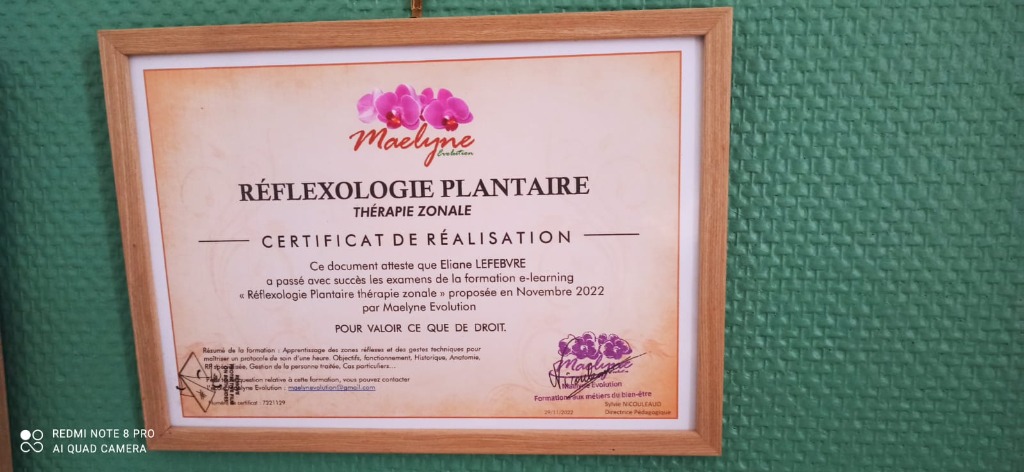 photo diplome Eliane Lefebvre