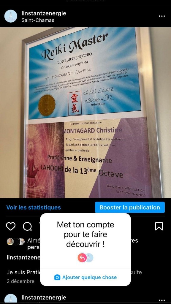 photo diplome L’instant zenergie