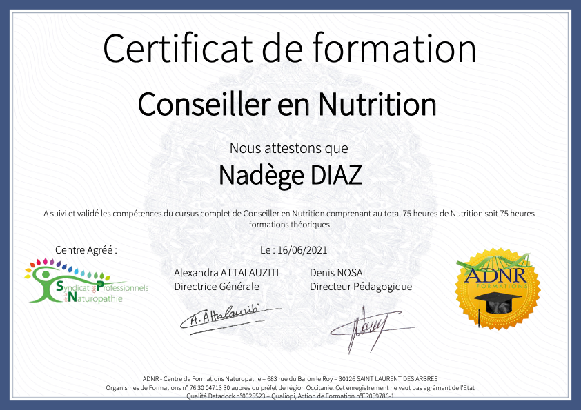 photo diplome Nadège DIAZ