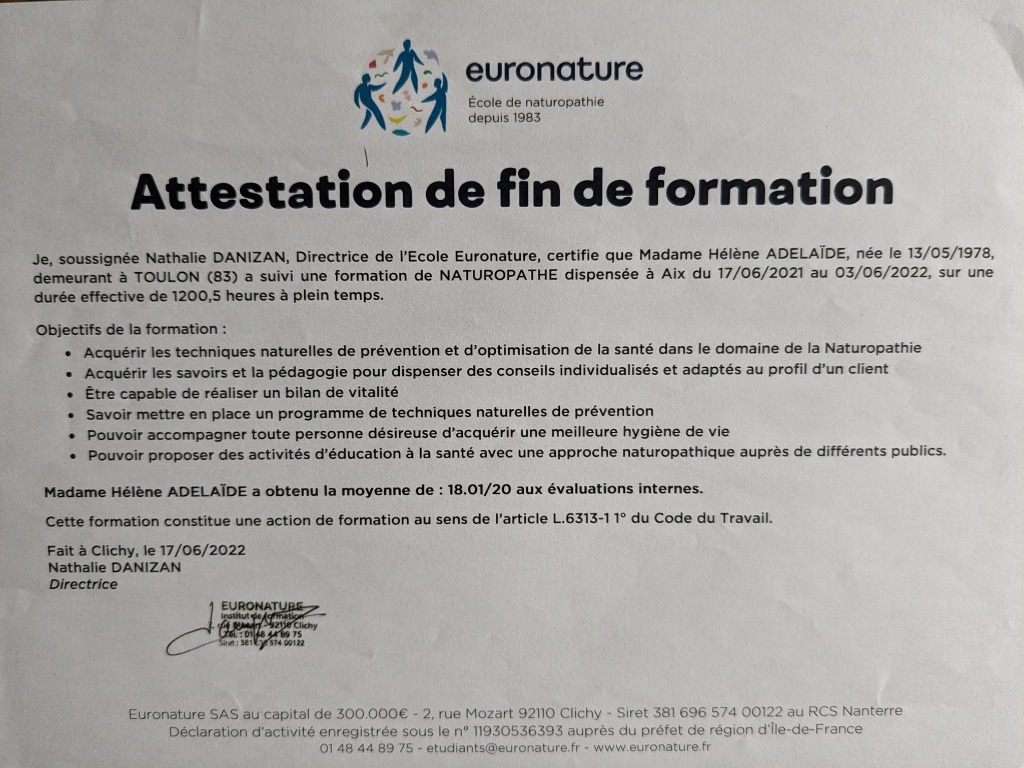 photo diplome HELENE ADELAIDE