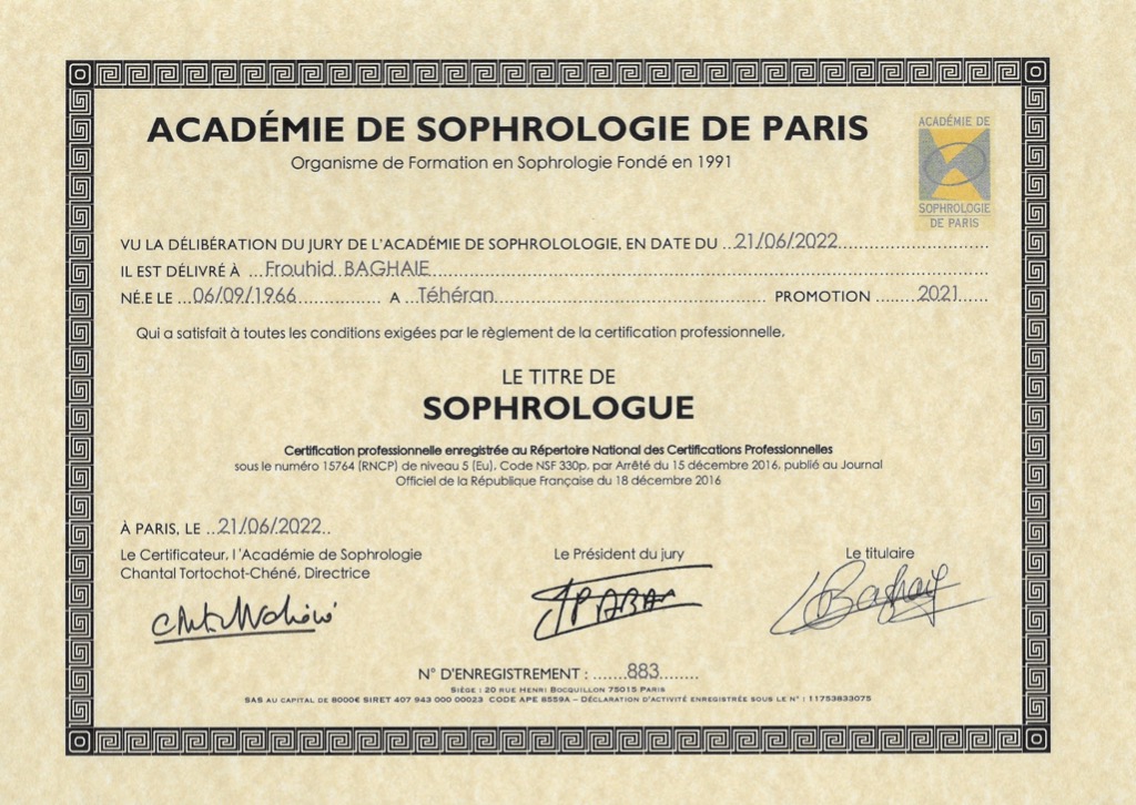 photo diplome Frouhid BAGHAIE