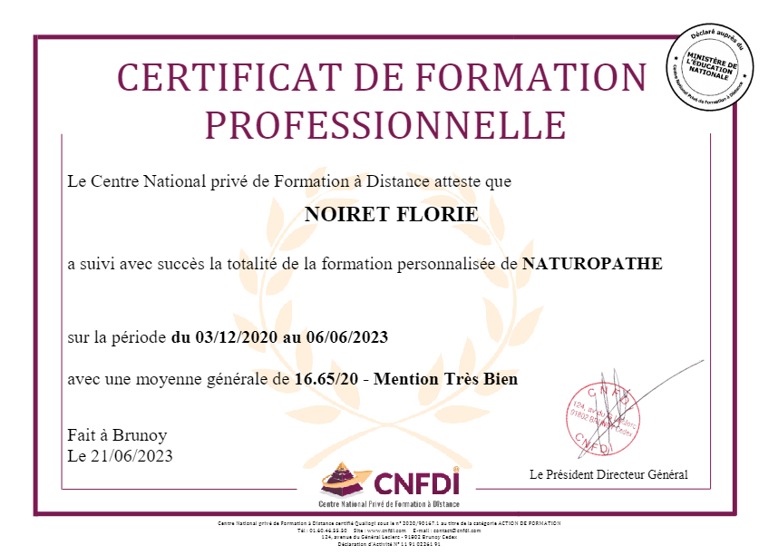 photo diplome Florie Noiret