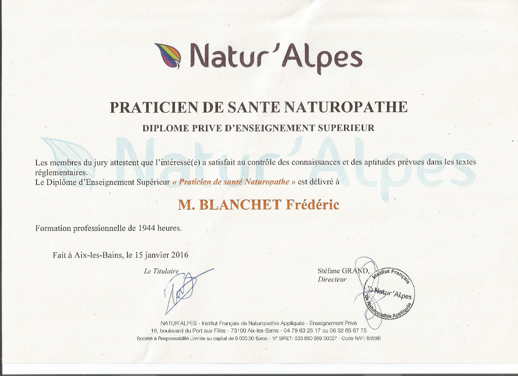 photo diplome Frédéric Blanchet