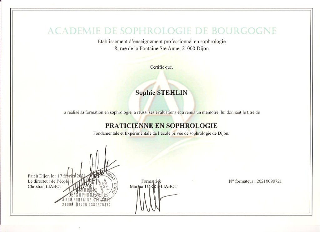 photo diplome SOPHIE STEHLIN