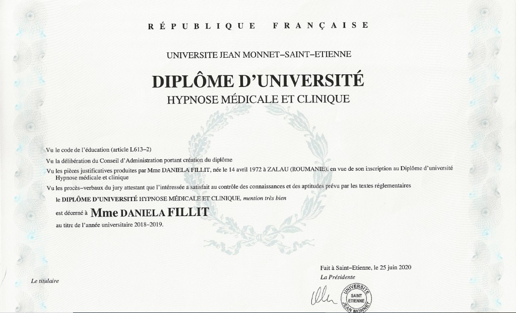 photo diplome Daniela FILLIT