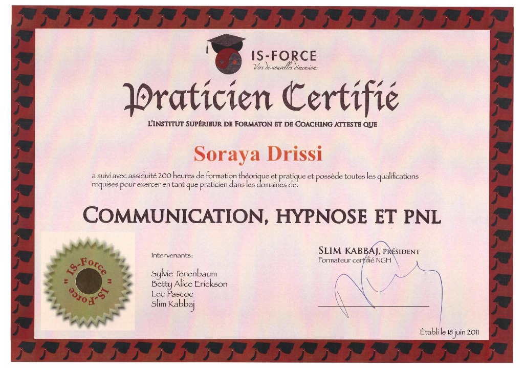 photo diplome Soraya Drissi-Morin