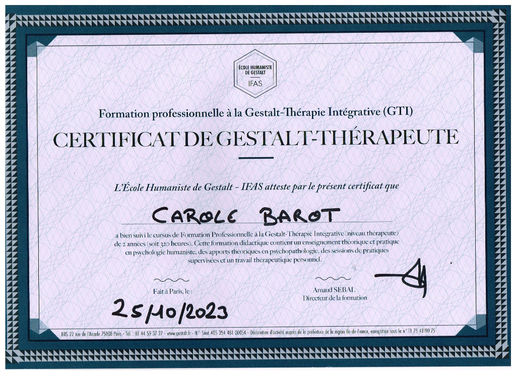 photo diplome Carole Barot